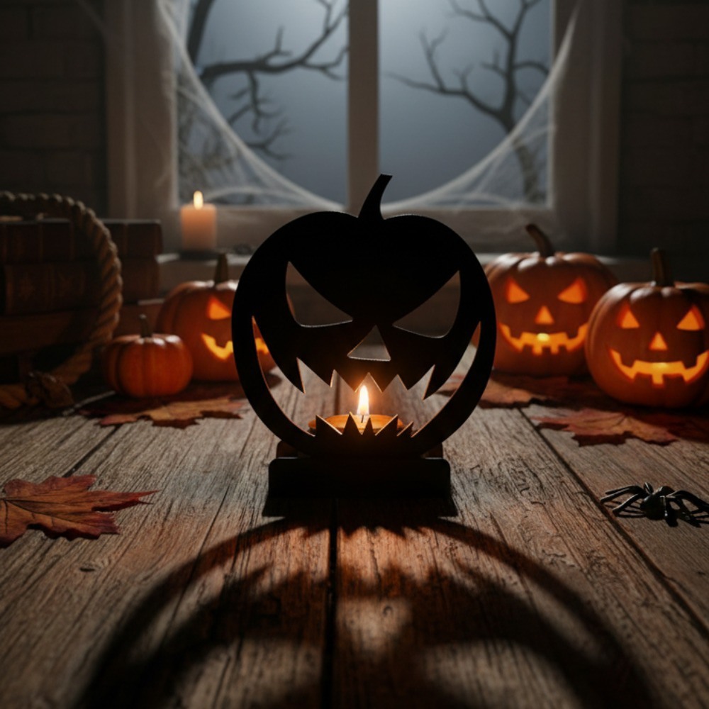 Gothic Pumpkin Candle Holder